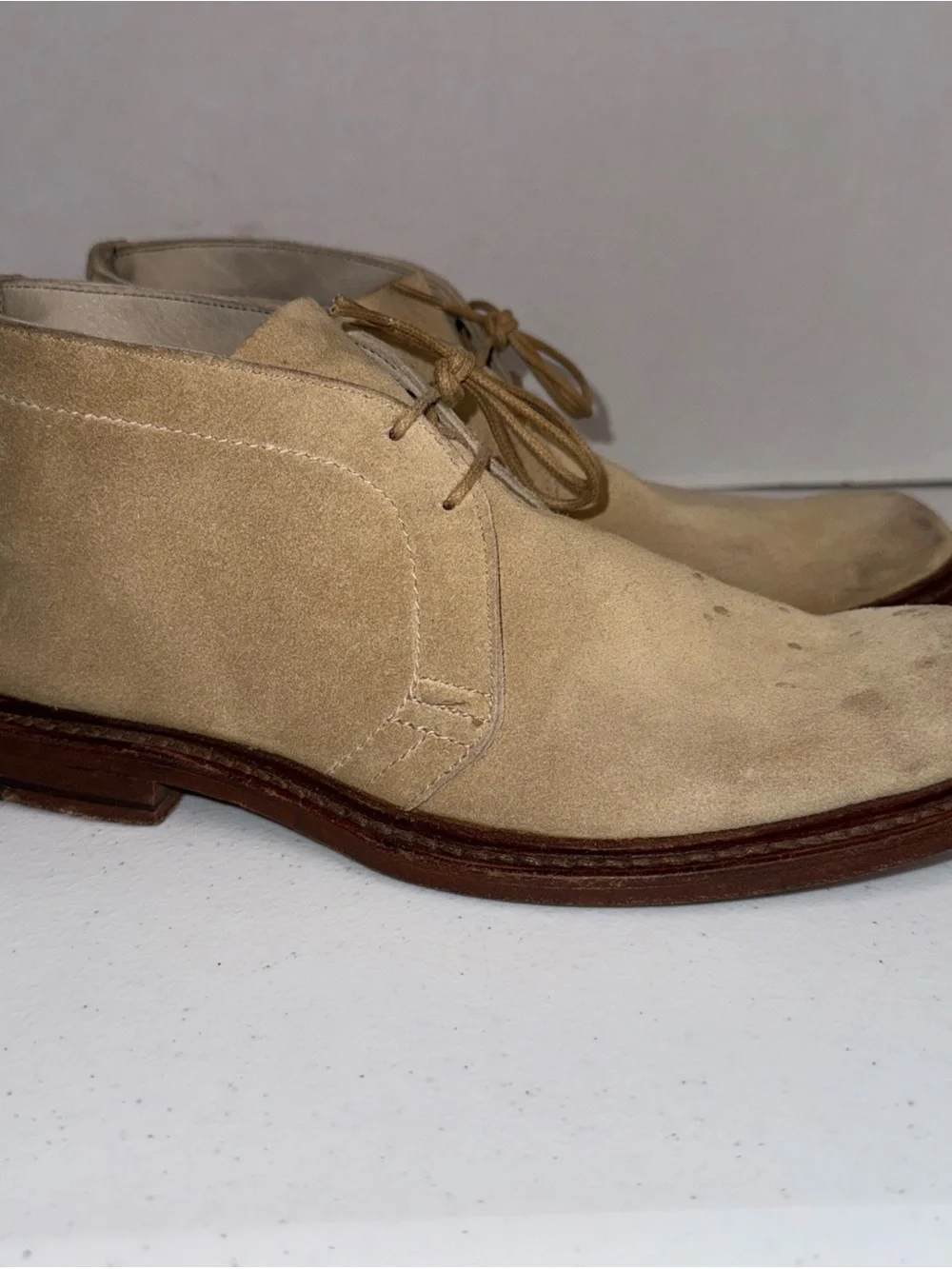 Allen Edmonds Men's 7M Suede Chukka Boots in Beige